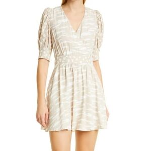 Ted Baker London Rosaana Puff Sleeve Tan Minidress